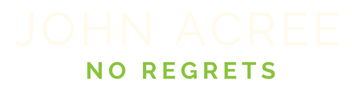 Minimalist branding logo for John Acree Books official author website